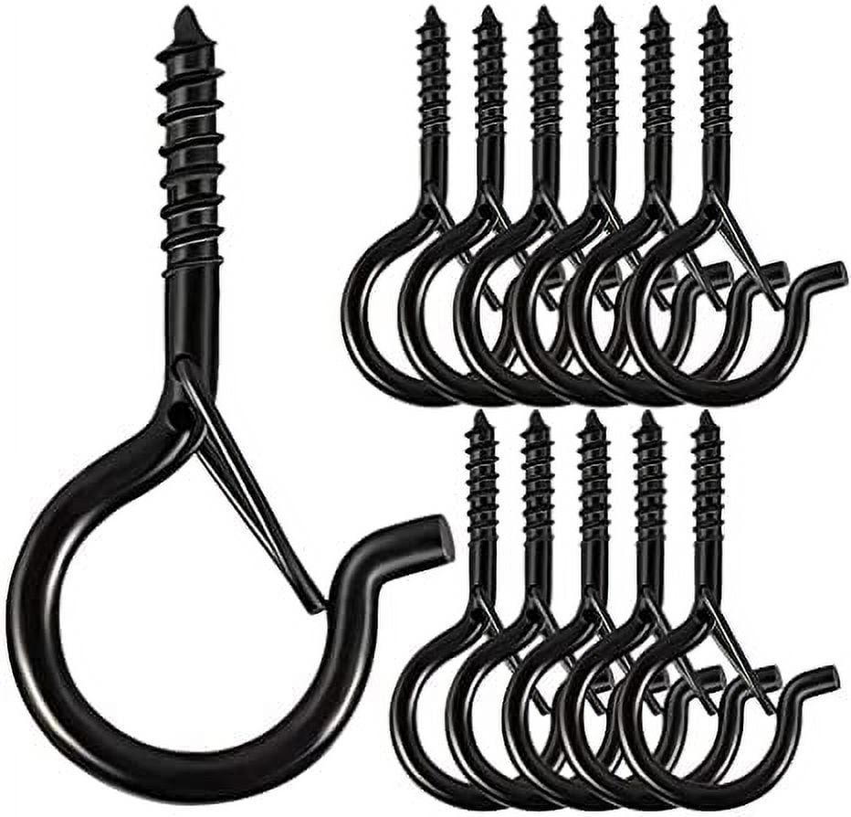 Private Jungle 12 Pack Ceiling Hooks for Outdoor String Lights Q Hanger Screw Hooks Safety Buckle Design Hooks,Black Private Jungle 12 Pack Ceiling Hooks for Outdoor String Lights Q Hanger Screw Hooks Safety Buckle Design Hooks,Black