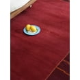 thumbnail image 4 of RUGSOTIC CARPETS HAND KNOTTED WOOL AREA RUGS - 3'x5', Rectangle, Red, Contemporary Modern Design, High Pile Thick Handmade Anti Skid Area Rugs for Living Room, Bed Room (T00206), 4 of 9