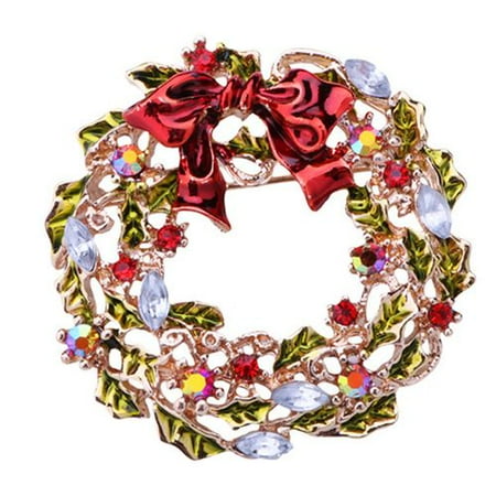 Sleigh Bell Christmas Song AkoaDa Christmas Brooch Pin Tree Santa Boots Snowman Sleigh Bell Deer Bells Wreath Boutonniere Birthday Gifts ()