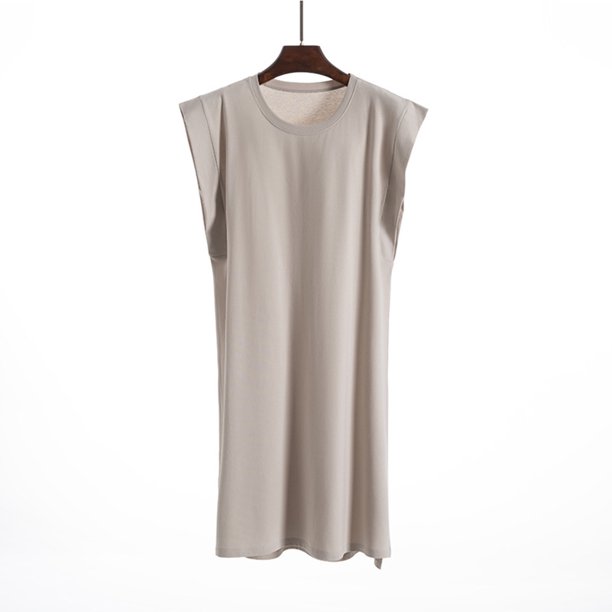 mfyjkho Vestidos para mujer, Camisón sin mangas holgado y cómodo con almohadilla para el pecho para mujer Vestidos maxi para mujer l