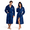 Royal Blue-hooded-One Size, variant on Grey-hooded One Size Unisex Fleece Couple's Bathrobe Set with Mr and Mrs Monograms