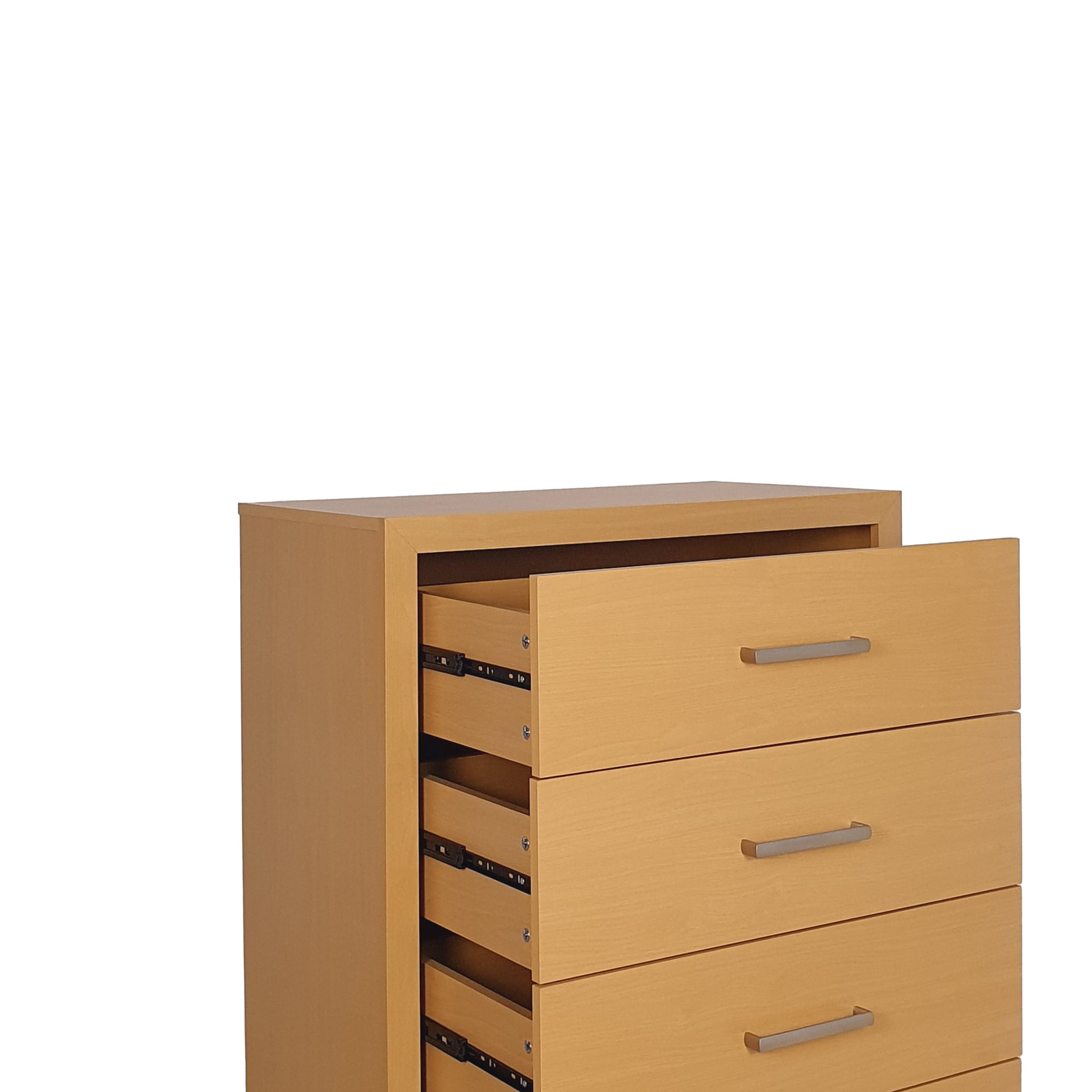 Noble House Cayuga Faux Wood 5 Drawer Dresser, Maple and Black