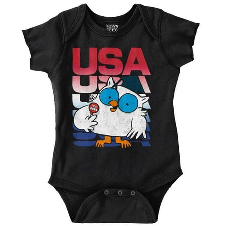 

Tootsie Mr Owl Patriotic USA America Romper Boys or Girls Infant Baby Brisco Brands 18M