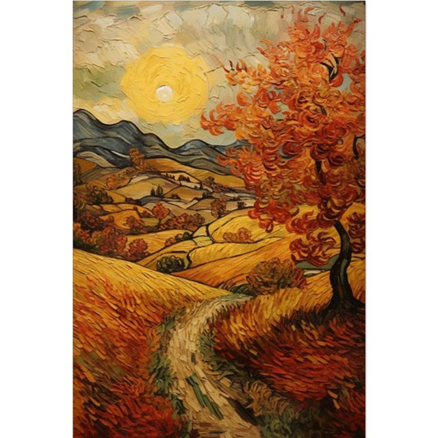 Toile au Design Nature Abstraite Non Encadrée Art Mural Peinture Décoration (12x18 Pouces)