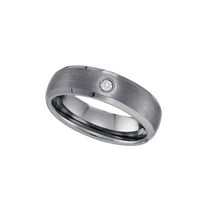 Mia Diamonds Tungsten Carbide Mens Round Diamond Solitaire Band Ring .01 Cttw Size 13.5