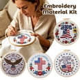 thumbnail image 2 of US 250th Anniversary Cross Stitch Kit, USA 250th Anniversary Embroidery Kit for Adults Beginner, 1776-2026 Flag Bell Eagle Pattern with 6 Hoop,Threads,Needles, Complete Craft Set for Wall DecorC, 2 of 8