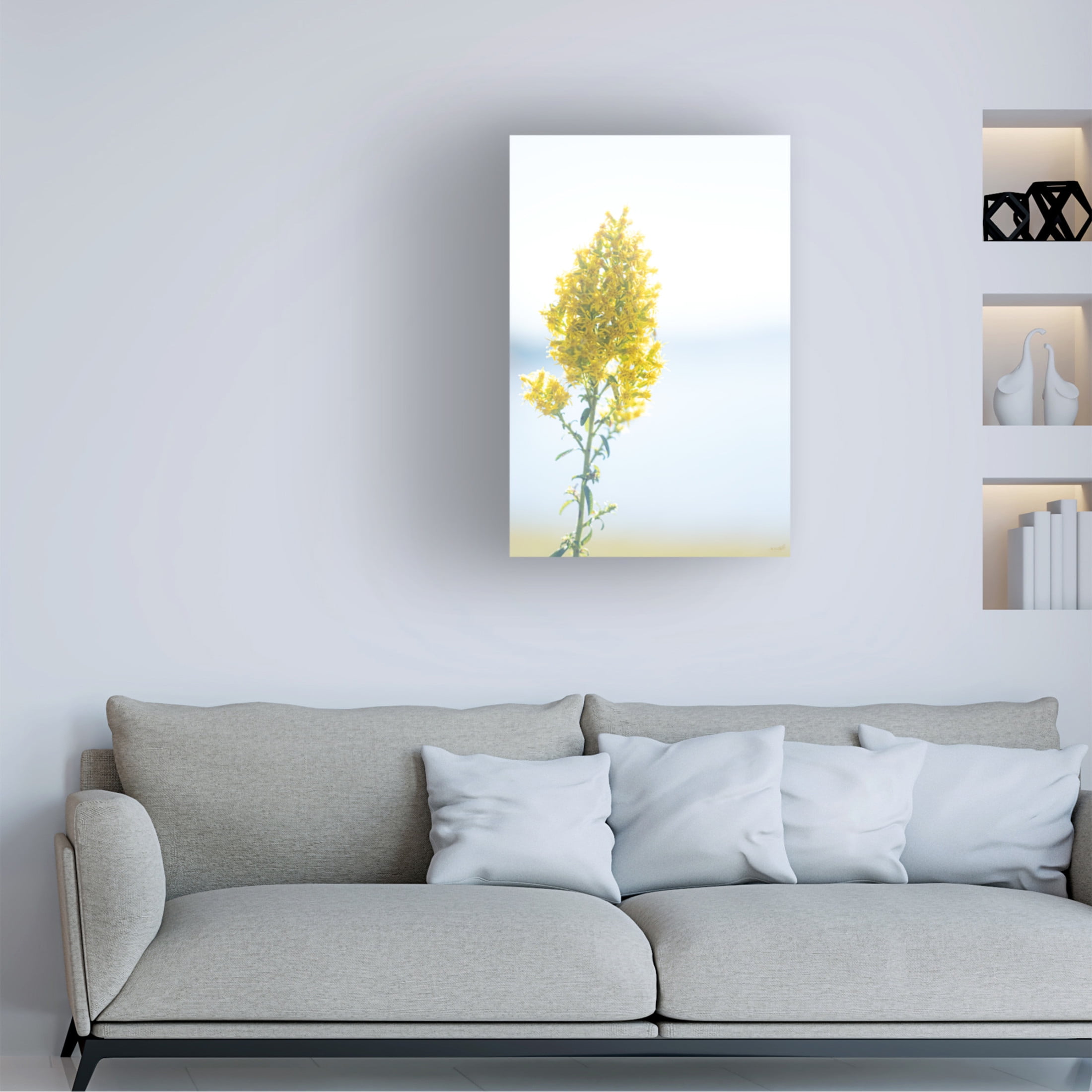 Canvas Wall Art - Life BeautifuLEE 'Tiny Yellow Boquets 4' Wall Art for Living Room, Bedroom, or Office Décor by Trademark Fine Art - 12 x 19 Inches