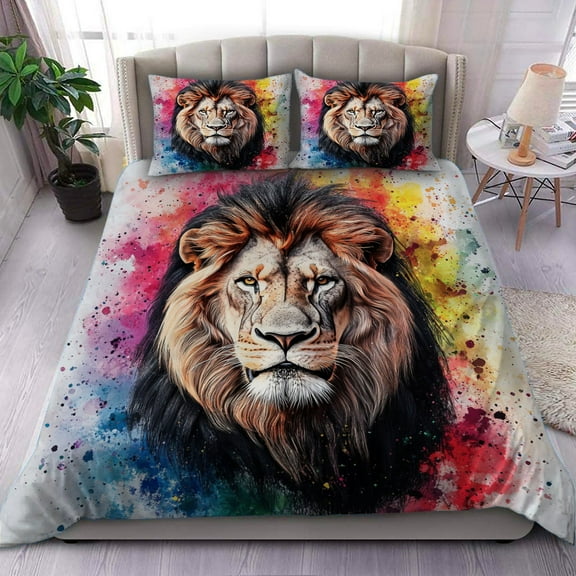 3D Wild Animal Print Comforter Set – Twin Full Queen King Size Bedding Set 3pcs for Kids and Teens with 2 Pillowcases