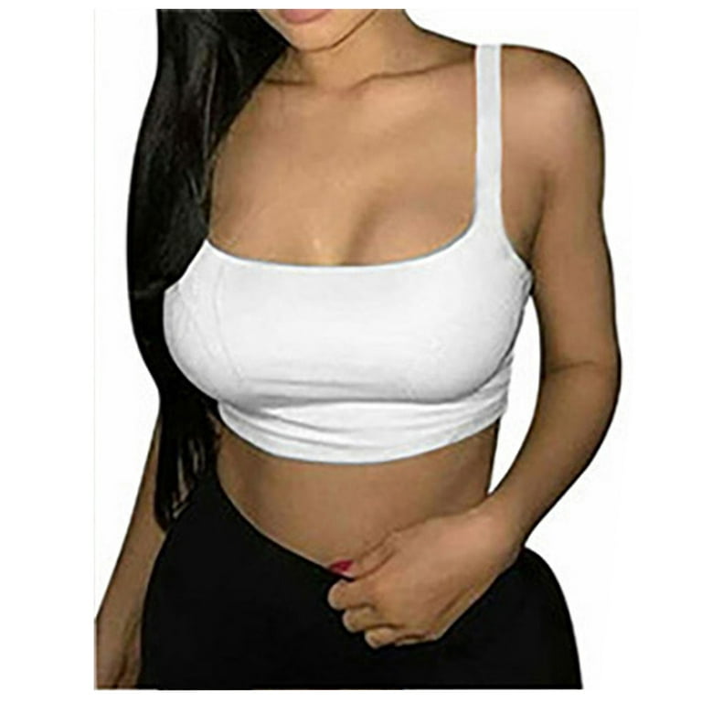  Workout Crop Tank Tops for Women,White Sexy Sleeveless Camisole  Triangle Hem Racerback Vest Summer Solid Sports Bras : Clothing, Shoes &  Jewelry