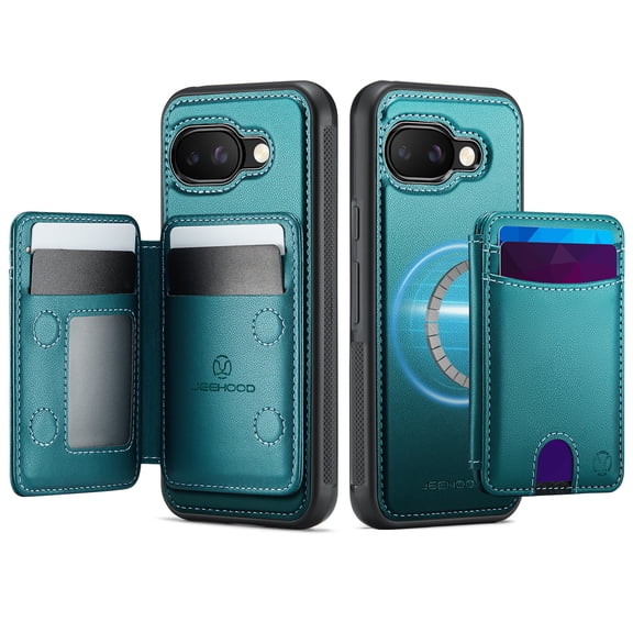 For Google Pixel 10A Phone Case,2-in-1 Magnetic Removable Flip Card Holder,Compatible With Mag-Safe,Anti-Scratch PU Leather,With Card Slots,Kickstand,Shockproof Durable Phone Case,Blue