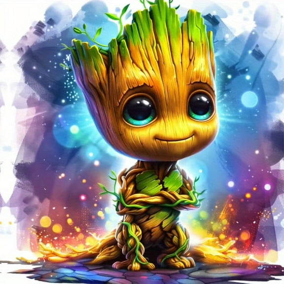 Groot  DIY 5D Diamond Digital Painting Kit Crystal Rhinestone Embroidery Cross-stitch artwork Crafts Canvas wall decoration Birthday gift 12 X 12 inches
