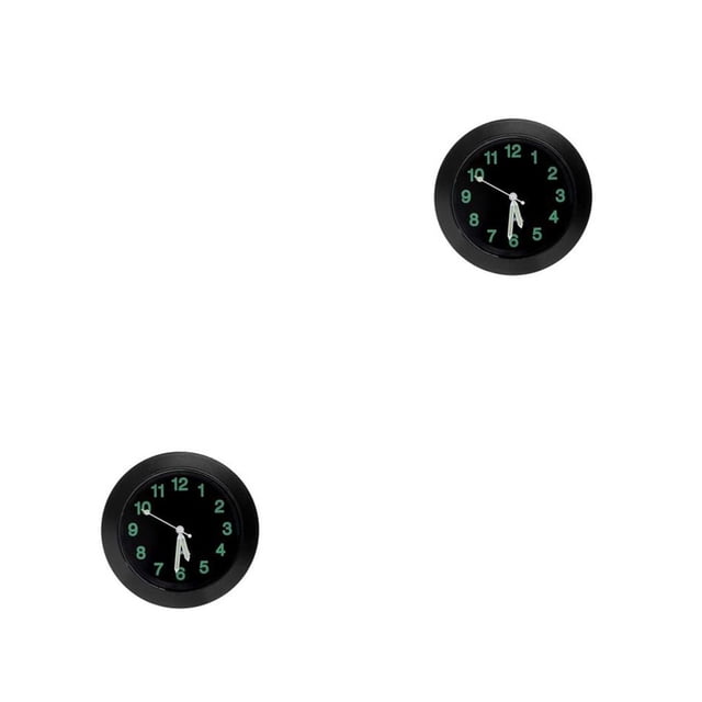 Sidaley Reloj de ventilación de coche Reloj de salpicadero de coche resistente al desgaste Reloj de automóvil Noctilucous Accesorios de Negro 2piezas