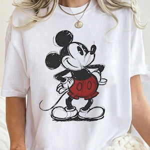 Mickey Mouse Sketch Shirt, Vintage Classic Mickey Shirt, Mickey Mouse Shirt, Disney World Shirt, Disney Shirt, Disneyland Trip Shirt
