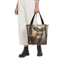 thumbnail image 4 of Defioc American Wildlife Deer Forest Print Tote Bag for Women,Shoulder Bag with Zipper Casual Tote's Handbag Big Capacity Shoulder Bag with Inner Pocket Fit for Shopping,Office,Travel, 4 of 7