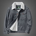 thumbnail image 3 of Lyinloo Men's Winter Thickened Corduroy Jacket Lamb Wool Loose Jacket Gray XXXXL, 3 of 4