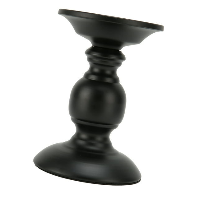 Pillar Candle Holder, Rustproof Black Matte Ornament Candlestick Holder for Wedding