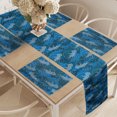 thumbnail image 2 of Ambesonne Blue and White Table Runner & Placemats, Rain Clouds Art, Placemat 4 pcs + Runner 12"x72", Blue Dark Blue, 2 of 2