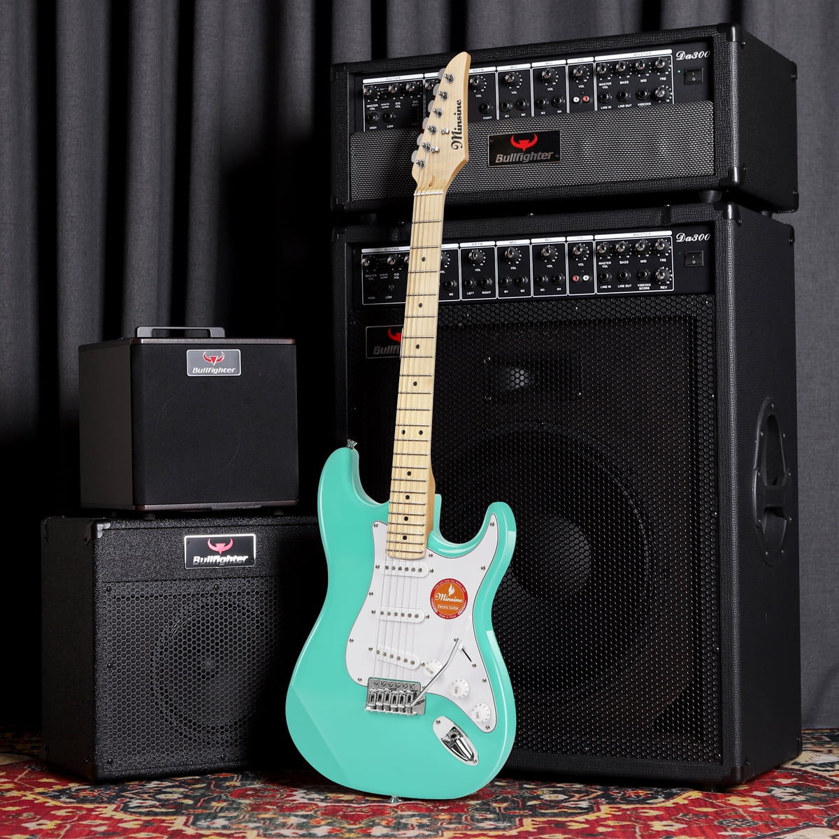 39 Inch Electric Guitar, Full Size Solid Body S-S-S Pickups 6 Strings Beginner Guitar Kit With Gig Bag, Strap, Tremolo Arm, Cable & Picks MS100