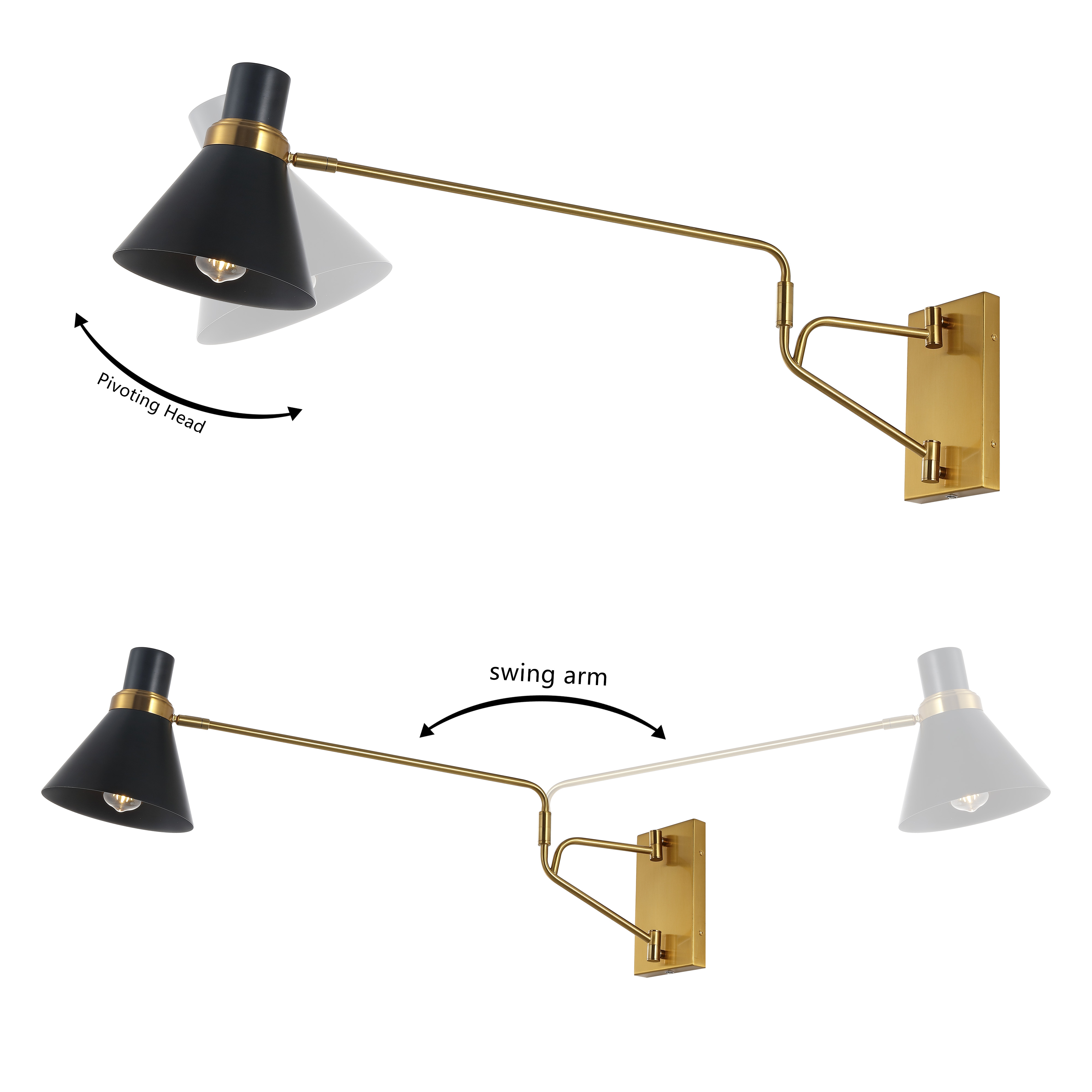 Safavieh Cleome Contemporary LED Brass/Black Wall Sconce