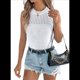 thumbnail image 2 of Camisetas de Tirantes de Crochet de Verano para Mujer 2025, Suéter Informal de Cuello Redondo, Holgado, Sin Mangas, Color , Talla L, 2 of 7