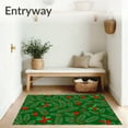 thumbnail image 3 of ODIKA 2'x3' Machine Washable Non-Slip Area Rug, Classic Holiday with Snowy Pine Branches and Baubles High Traffic Rug with Pad, Green, 735875, 3 of 8