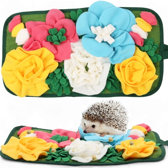 Small Pet Enrichment Collection Washable Polar Fleece Toy Set with Foraging Mat for Small Animals