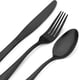 thumbnail image 3 of Juego de cubiertos negro mate, juego de cubiertos de acero inoxidable de 20 piezas, juego de utensilios de vajilla con acabado satinado, servicio para 4, juego de cubiertos mejorado para cocina y, 3 of 6