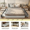 thumbnail image 5 of COOLHUT Upholstered Queen Size Platform Bed Frame with 4 Storage Drawers and Headboard, Wing Edge Design/Noise-Free/Wooden Slats Support/No Box Spring Needed/Easy Assembly, White, 5 of 9