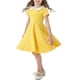 thumbnail image 1 of Odeerbi Vestido A-Line de Verano Para Niñas Vestido Con Cuello Peter Pan Acampanado Vestido de Columpio Color Sólido Manga Corta, 1 of 4