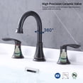 thumbnail image 5 of Oil Rubbed Bronze 8-Inch Widespread Bathroom Sink Faucet, 2-Handle, 360° Swivel Spout, Pop-Up Drain Assembly & cUPC Hoses, 5 of 8