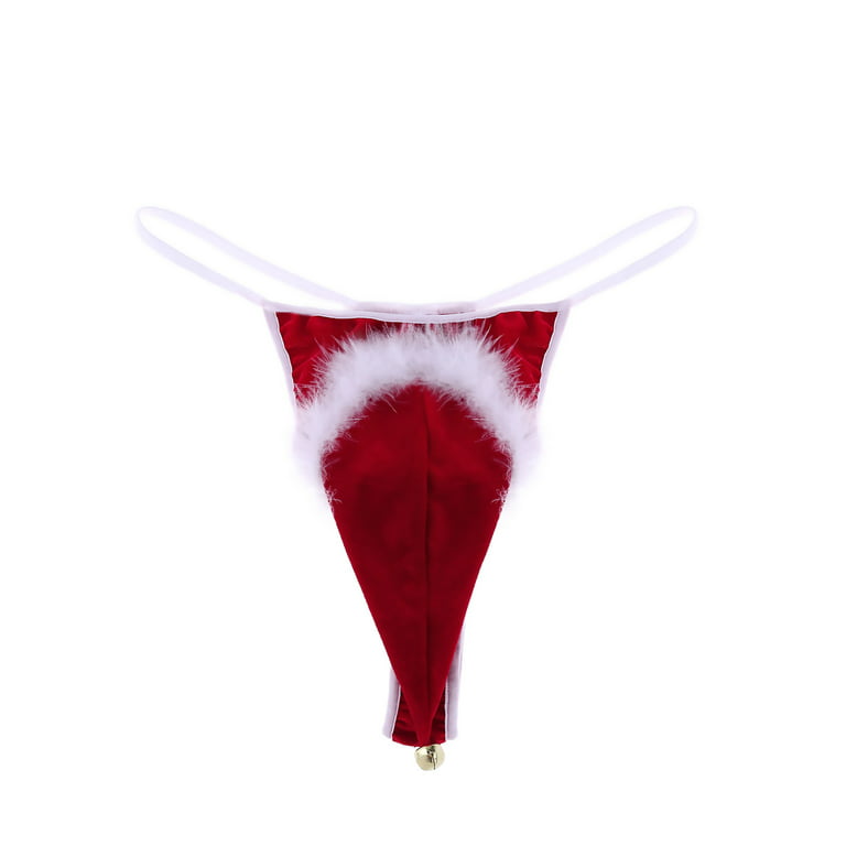 iEFiEL Mens Christmas Santa G-string Underwear Fancy Cosplay Thong