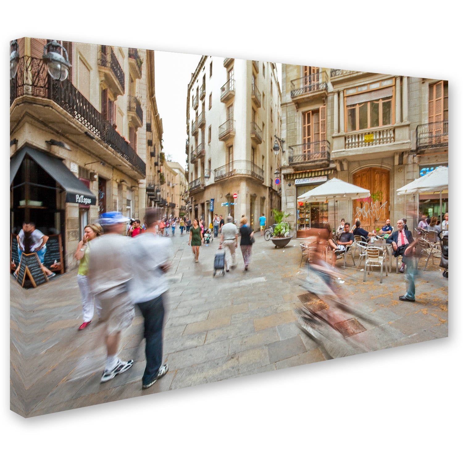Trademark Fine Art "Ghost Biker Rides Gothic Barcelona" Canvas Art by Yale Gurney