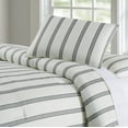 thumbnail image 2 of Truly Soft Millenial Stripe Ivory and Black Polyester 2-Piece Twin XL Comforter Set, stripe themed, for Men and Women, OEKO-TEX Certified Confidence, 2 of 9