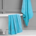 thumbnail image 4 of MALLONI HOME Premium Cotton Oversized 2 Pack Bath Sheet 35x70 - 100% Pure Cotton - Ideal for Everyday use - Ultra Soft & Highly Absorbent - Machine Washable - Turquoise Blue, 4 of 7