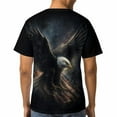 thumbnail image 4 of Men’s USA Flag Bald Eagle Graphic T-Shirt, All-Over Print Style, Stretch Polyester Spandex Tee, Short Sleeve Crewneck, S-4XL, 4 of 7