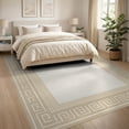 thumbnail image 3 of ODIKA 8'x10' Washable Area Rug Dining Minimalist Abstract Geometric Border Frame Ivory Beige for Living Room, Under Sectional, Family , Durable, Non-Slip, 3 of 7