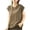 Khaki, variant on Women's Shoulder-Seam Short Sleeve Round Neck Pullover Top - Lightweight Nylon Spandex Blend Casual Shirt for Everyday Comfort & Relaxed Wear