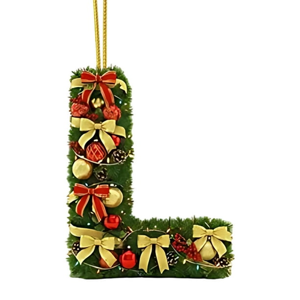 Artesanías Decorativas Adornos Navideños De 26 Letras, Acrílicos 2D, Monogramas Decorativos Con Gorro De Papá Noel Para Manualidades, Árbol De Navidad Y Decoración Del Hogar (1 Unidad) Rkxzt