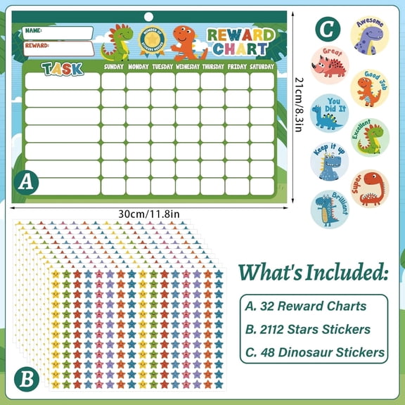 Hapric Behavior Reward Chart for Kids at Home, 11.8"x8.3" Chore Charts