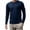 Navy, variant on WRKEKC Sun Shirts for Men Solid Crew Neck Mesh Fabric Long Sleeve Breathable Quick Dry Daily Workout Tees
