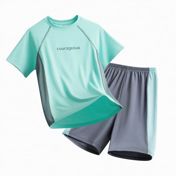 mgoYE Girls Boys Athletic T-Shirts Short Sleeve Loose Tops Kids Sport Tennis Tees Activewear|Blue 4-5 Years
