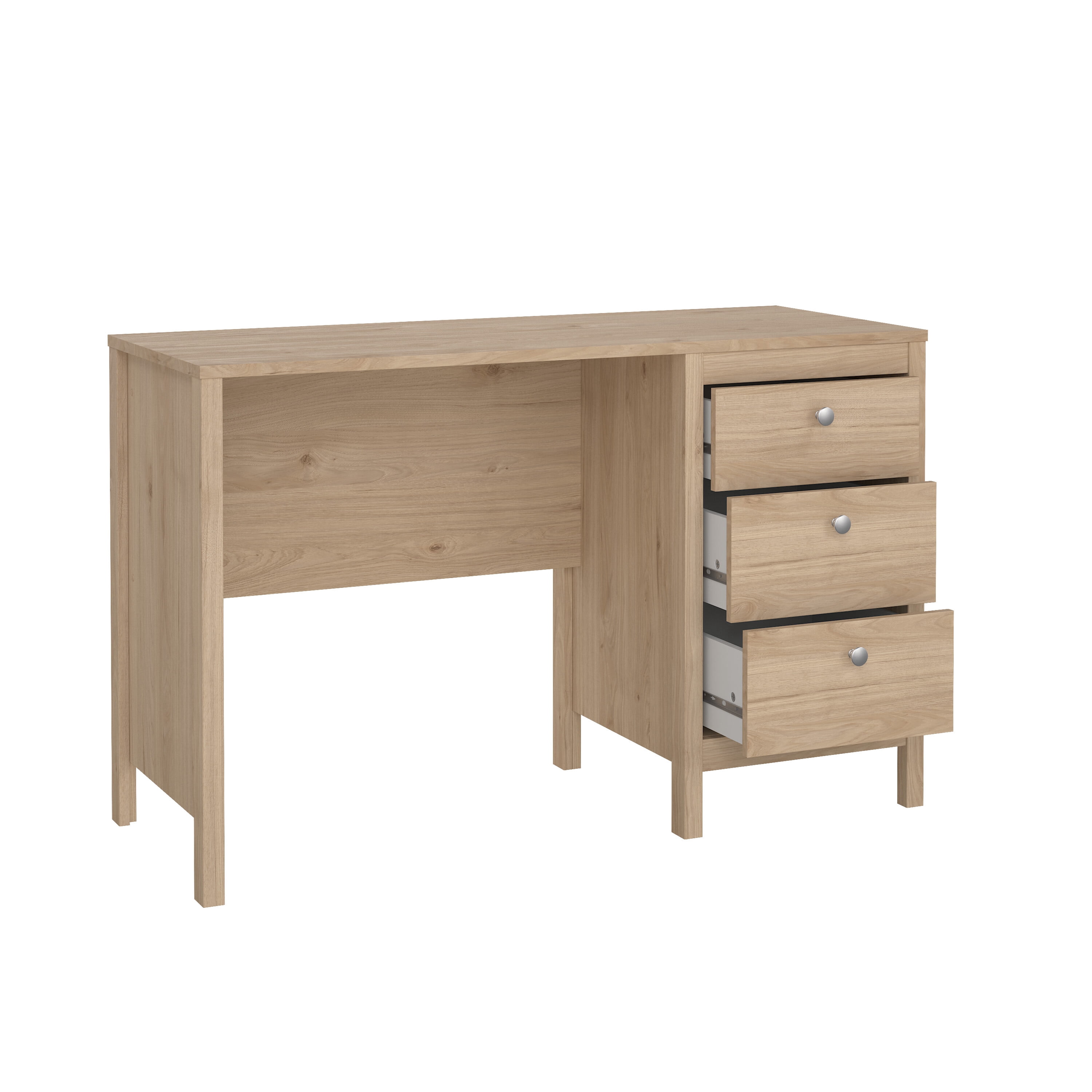 Tvilum Madrid Home Office Writing Desk with 3 Storage Drawers for Adults, Jackson Hickory
