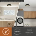 thumbnail image 3 of Beacon Hill 13-in W Integrated LED Matte Black and Satin Gold Contemporary Flush Mount Ceiling Light Fixture White Acrylic Diffusor, 3 of 12