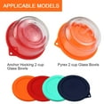 thumbnail image 1 of Sophico 2 Cup Round Silicone Storage Cover Lids Replacement for Anchor Hocking and Pyrex 7200-PC Glass Bowls (Container not Included) | Red-Orange | 4 Pack, 1 of 5