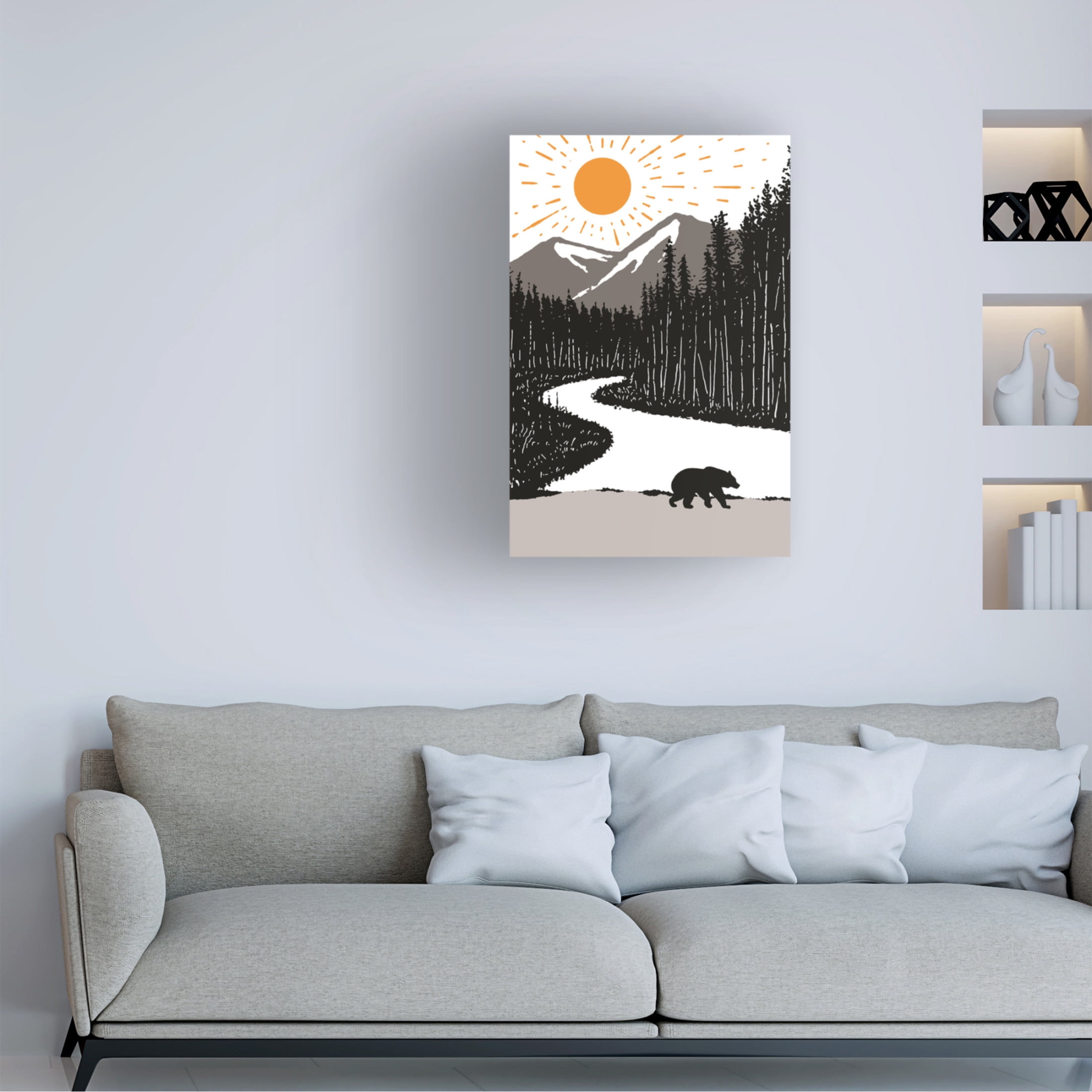 Trademark Fine Art jay stanley Bear By the River Canvas Wall Art