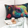 thumbnail image 4 of Yiaed Colorful Patterned Rabbit Print Brushed Microfiber Envelope Pillowcases, Standard,Envelope Closure Pillow Cases(No pillow core)-16"x24", 4 of 6