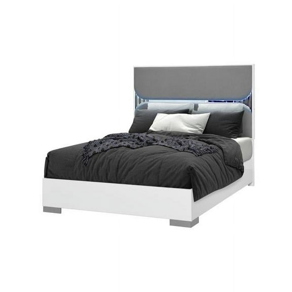 TALIA WHITE QUEEN BED WITH LED
