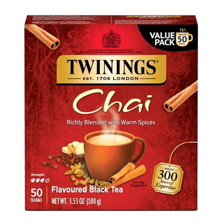 Twinings Chai Black Tea Bags 50/Box (F17583)