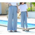 thumbnail image 4 of Huowey Girls Wide Leg Pants Elastic High Waisted Casual Trousers for Kids Summer Flowy Loung𝐞 Stretchy Palazzo Pants, 4 of 4