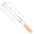 thumbnail image 2 of YAOMOBB Rounded Edges BBQ Grill 304 Stainless Steel Sausage Barbecue Net Foldable Portable BBQ Tool Easy to Clean Grilling Rack Outdoor, 2 of 6